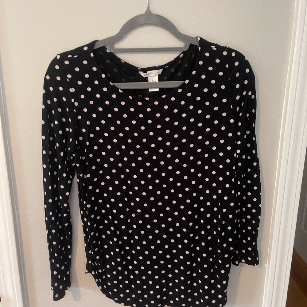 H&M Black and White Comfy Blouse (Maternity)